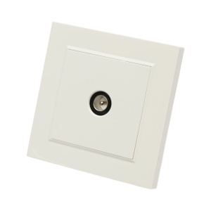 Priza TV de capat alba incastrata ABS 80x80mm