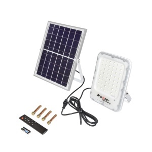 Proiector LED 100W cu panou solar policristalin 12W, baterie LiFePO4 3.2V/12Ah, 6000K, 700lm cu telecomanda IP66 Breckner Germany