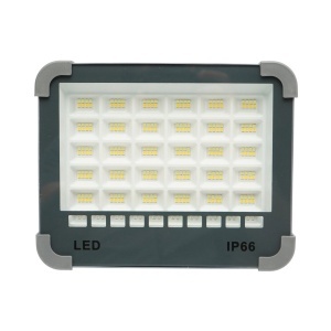 Proiector LED portabil 100W cu panou solar 3W, baterie 3600mAh, 6 moduri de iluminare, magnet, carlig, USB Power Bank 210x170x55mm Breckner Germany - Img 2