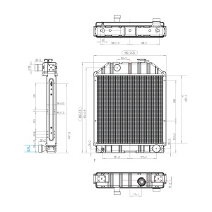 Radiator racire apa motor Ford 600x480x65mm cod OEM 81817280, C7NN8005L, D8NN8005PA, C7NN8005E, 4826 - Img 2