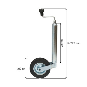 Roata de sprijin remorca 200x50mm, diametru tub 48mm, reglabila 650-800mm, sarcina maxima 136kg Breckner Germany - Img 4