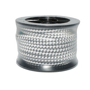 Rola fir elastic alb-negru fi 7mm, 3x0.3mm SS inox, 4.5 Ohm/m 25m gard electric Breckner Germany - Img 2