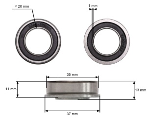 Rulment roata 20 x 35 x 12,8 mm