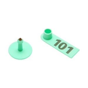 Set 100 crotalii numerotate 101 -200 verzi pentru capre, oi Breckner Germany