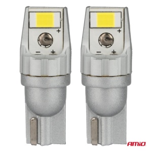 Set 2 becuri auto LED CANBUS alb T10 W5W 2SMD 3570 12V 24V - Img 3