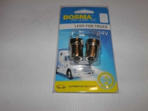 Set 2 becuri led 24V BA15S 5 leduri albe