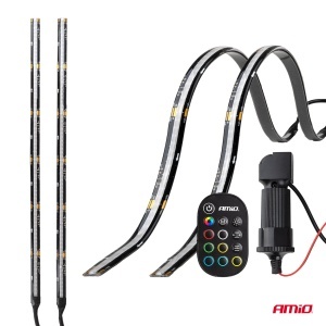 Set 2 benzi led flexibile cu telecomanda RGB 2x30 cm 12 V Amio - Img 6