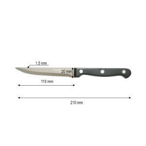 Set 4 cutite steak 11cm, lama zimtata otel 3Cr13, maner bachelita negru Breckner Germany - Img 4