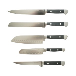 Set 6 cutite bucatarie cu suport magnetic din lemn, lama otel 3Cr13, maner ABS negru + otel inoxidabil 18/0 Breckner Germany - Img 2