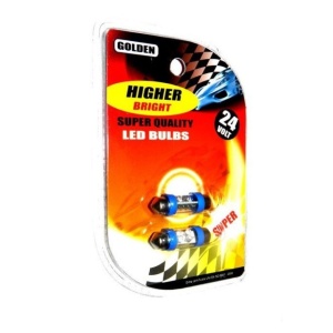 Set becuri 4 leduri sofit 24V SV8.5 ALBASTRE