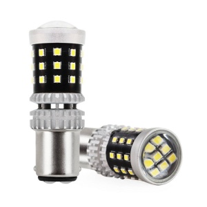 Set becuri stop frana LED Canbus 2016 AMIO , 1157 BAY15D P21/5W alb 12V/24V - Img 2