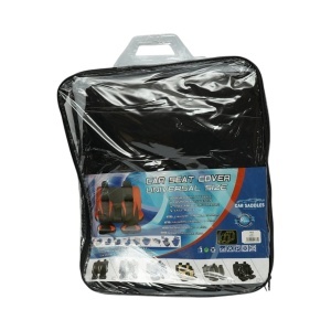 Set huse scaune auto universale negru-gri, material textil 8 piese - Img 9
