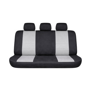Set huse scaune auto universale negru-gri, material textil 9 piese - Img 3
