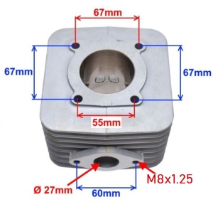 Set motor scuter 2T 125cc Piaggio (racire aer) Ø55mm - Img 3