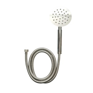 Set para dus cu furtun zincat 1.5m, 1 functie tip ploaie, duze silicon, crom lucios, otel inoxidabil 100x225mm