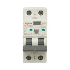 Siguranta diferentiala automata RCBO 2P, 16A 230VAC, 30mA, 6kA SRE2-80L6 Longroad