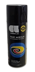 Spray Fast Acrylic negru lucios Cosmos Lac 400ml