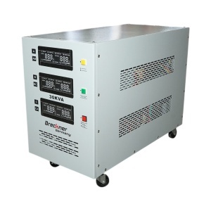 Stabilizator automat de tensiune 30KVA trifazat cu servomotor, bypass, afisaj LCD Breckner Germany - Img 2