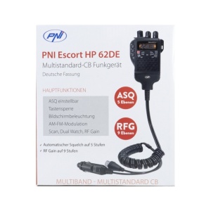 Statie radio CB portabila PNI Escort HP 62DE German version, multi standard, 4W, 12V, AM-FM, ASQ reglabil pe 5 niveluri, RF Gain pe 9 niveluri, Dual Watch, Scan, Lock - Img 4