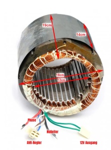 Stator generator 5-6 KW (Gx 390, 188 ) Cupru (monofazic) - Img 2