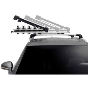 Suport 5 perechi schiuri Thule SnowPack Extender 7325 Argintiu cu prindere pe bare transversale aluminiu cu profil T - Img 6