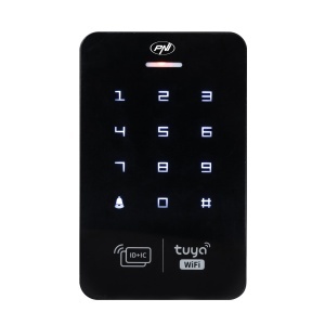 Tastatura control acces PNI DK150T cu Wi-Fi, deblocare cu PIN, card RFID si din aplicatia Tuya Smart, IP65, negru