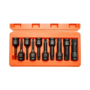 Trusa chei tubulare biti torx lungi T30-T100, patrat 1/2 inch Cr-Mo 10 piese Breckner Germany - Img 3