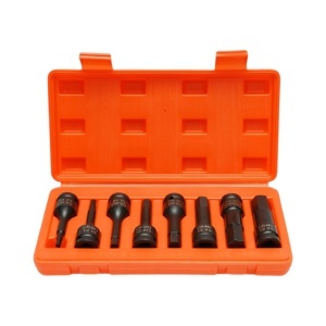 Trusa chei tubulare de impact imbus hexagonale H5-H19, patrat 1/2 inch Cr-Mo 8 piese Breckner Germany