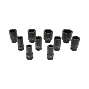 Trusa chei tubulare de impact lungi 17-46mm, patrat 3/4 inch Cr-Mo 10 piese Breckner Germany - Img 2
