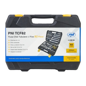 Trusa multifunctionala cu chei tubulare si fixe PNI TCF82, 82 de piese, cutie din plastic - Img 8