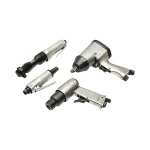 Trusa scule pneumatice cu pistol de impact, ciocan, clichet, polizor drept si accesorii 46 piese Breckner Germany - Img 6