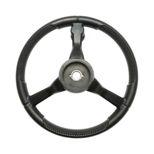 Volan tractor universal 390mm, prindere 25mm Z=24, maner rotativ 360 grade, rosu-negru Breckner Germany - Img 4
