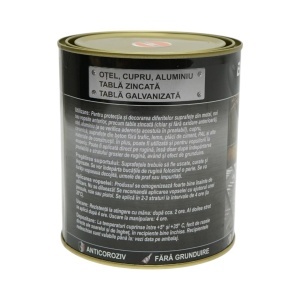 Vopsea email anticoroziva 3 in 1 galben sport 750g pentru metal, direct pe rugina, pe baza de apa Breckner Germany - Img 3