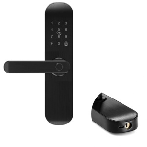 Yala inteligenta acces hotelier PNI SafeHome PTY500BL WiFi, stanga, acces cu amprenta, cod, card, cheie, aplicatie de mobil Tuya Smart, integrare in scenarii si automatizari smart cu alte produse com