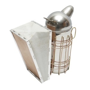 Afumator albine din otel inox cu cilindru scut termic si burduf din piele 210mm - Img 3
