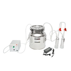 Aparat de muls cu 1 post 60W, 220V si bidon de inox 14L pentru capre si oi