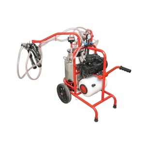Aparat de muls vaci cu grup colector 160cc, sasiu galvanizat, bidon inox 40L, 2 posturi Breckner Germany - Img 2