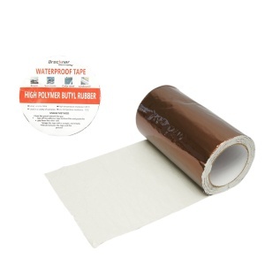 Banda butilica hidroizolanta autoadeziva 200mm x 5m cu folie de aluminiu maro RAL8003 Breckner Germany
