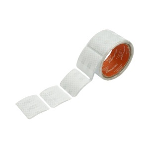 Banda reflectorizanta alba intrerupta autoadeziva 50x50mm 60 buc/rola HighPower - Img 2
