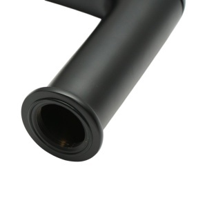 Baterie lavoar baie Premium din cupru, pipa lunga, design rotund, monocomanda, negru mat, furtunuri incluse - Img 11