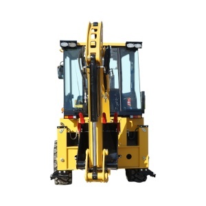 Buldoexcavator articulat compact 1.8T, motor diesel 50CP Euro 3 cu brat excavator, cupa frontala, furci paleti, picon hidraulic THOR - Img 6