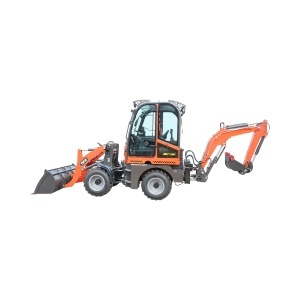 Buldoexcavator articulat compact 2.8T, motor diesel 50CP, cupa frontala si brat excavare spate THOR - Img 2