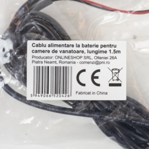 Cablu alimentare la baterie pentru camere de vanatoare, lungime 1.5m PNI 400C, PNI 350C, PNI 280, 400C PRO, 550C - Img 3