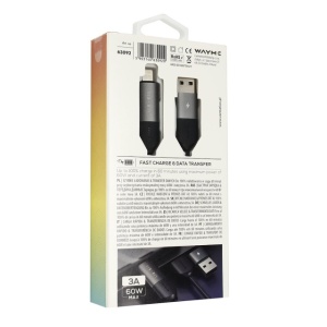 Cablu de încărcare și sincronizare WAYNE din microfibră împletită, 100 cm (4 în 1) USB / C > USB-C / Lightning, max. 60W - Img 5