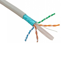 Cablu la metru FTP CAT6 PNI F06 cu 4 perechi pentru internet 1 Gigabit si sisteme de supraveghere Rola 305m