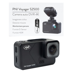 Camera auto DVR PNI Voyager S2500 WiFi, 4K UHD, ecran 2 inch, inregistrare ciclica, monitorizare parcare, detectie miscare, inregistrare video si audio, alimentare 12V/24V - Img 2