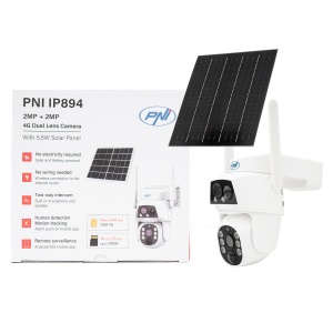 Camera supraveghere video PNI IP894 GSM 4G PTZ, dual lens 2MP + 2MP, panou solar 5.5W, acumulator bloc 8000mAh - Img 15