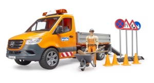 Camionetă întreținere drumuri MB Sprinter cu șofer și accesorii - Bruder 2677 scara 1:16 - Img 2