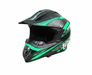 Cască Motocross, atv, Carbon – Sistem Flux de Aer Aerodinamic verde cu negru