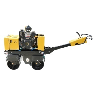 Cilindru compactor 800kg, cu tambur 2x635mm, motor 9CP diesel CF178, pornire electrica sau manuala - Img 2